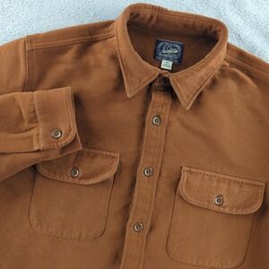 J Crew Shirt Mens Medium Brown Heavyweight Button Up Chamois Workwear Casual